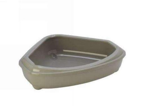 Moderna Corner Litter Tray With Rim  Grey  on Sale