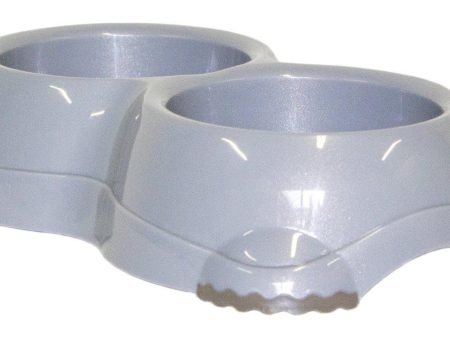 Moderna Double Plastic Bowl For Dogs And Cats H107026 2х11 Cm 2х330 Ml Gray on Sale