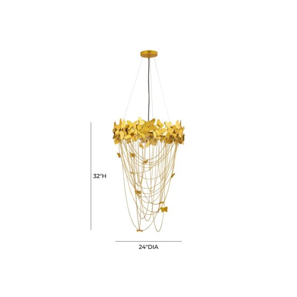 Butterfly Gold Chandelier For Sale