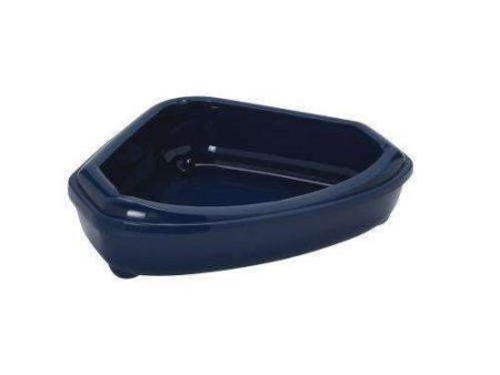 Moderna Corner Litter Tray With Rim - Blue Berry New Fashion