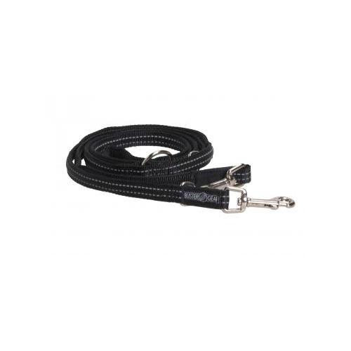 Kruuse Buster 7-Way Reflective Dog Lead - Black - Mini Online Sale