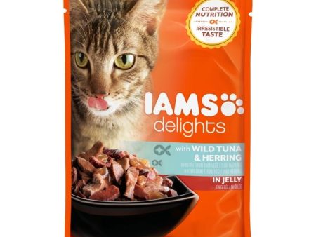 Iams Cat Delights Adult Wild Tuna & Herring in Jelly 85gr For Cheap