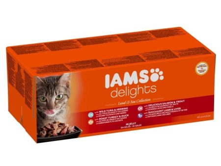 Iams Cat Delights Adult Land & Sea Multipack in Jelly 48x85gr Online