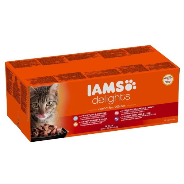 Iams Cat Delights Adult Land & Sea Multipack in Jelly 48x85gr Online