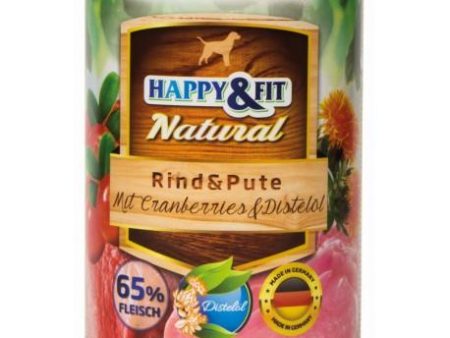 Happy&Fit Natural Rind & Pute Mit Cranberries & Distelöl - 800g For Discount