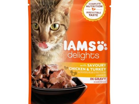 Iams Cat Delights Adult Savoury Chicken & Turkey in Gravy 85gr Sale